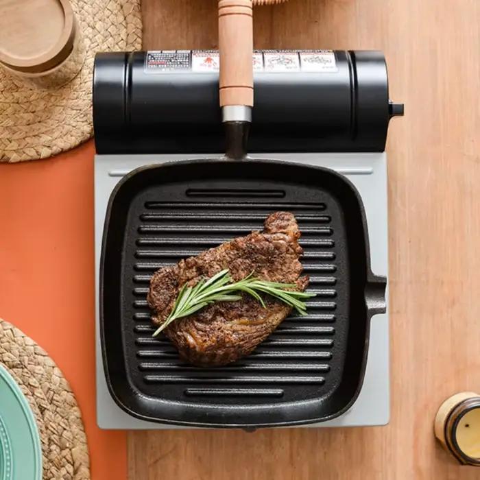 Poêle à steak en fonte épaissie