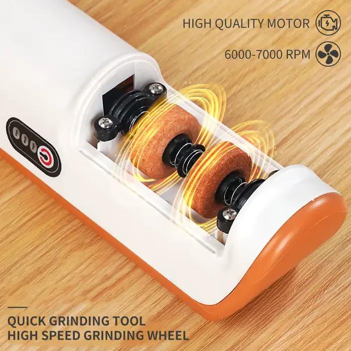 Affûteur de couteaux électrique réglable USB rechargeable pour couteaux de cuisine et ciseaux de ménage rapide et précis pour cuisiniers professionnels et amateurs