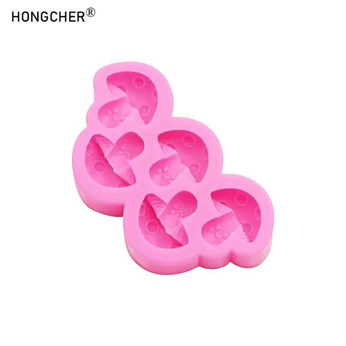 Dessin animé Mini champignon chocolat Flip gâteau cuisson Dessert décoration Silicone moule bricolage résine bijoux accessoires goutte à goutte moules