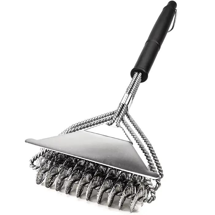 Ensemble de brosse et grattoir pour grill, outil de nettoyage efficace et résistant pour barbecue Weber et autres types de grills, idéal pour les fêtes et les moments familiaux