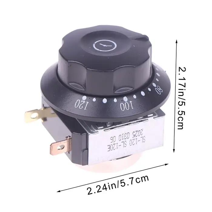 1 pièce Minuteur à bouton pour four à micro-ondes 60/90/120 min avec sonnette, interrupteur de temps mécanique, pièces pour armoire chauffante, armoire de désinfection, four
