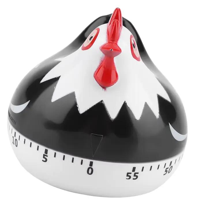 Minuteur de cuisine mécanique décoratif à motif poulet, alarme sonore, compte à rebours manuel, 60 minutes, pour la cuisson