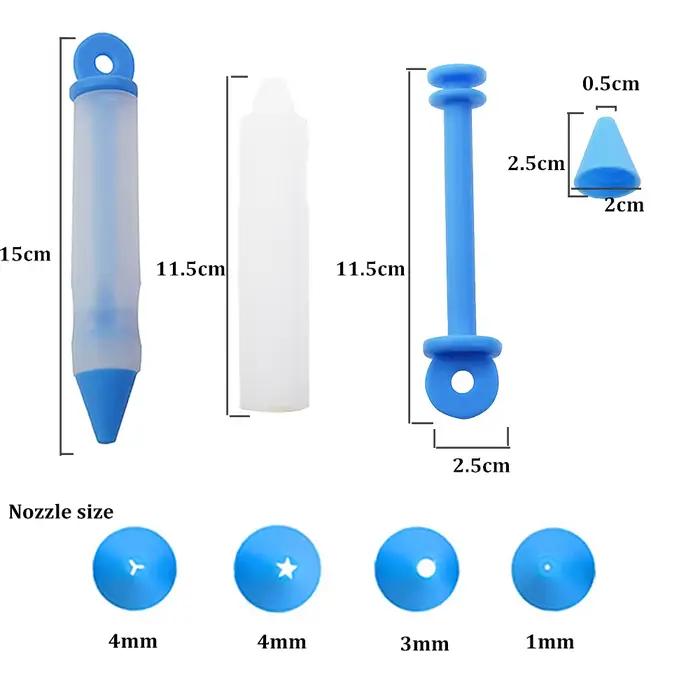 Ensemble de stylos à gaufrage en Silicone, 1 pièce, stylo d'écriture crème au chocolat, bouche de gaufrage, cuisson de gâteaux, biscuits, Dessert, stylo décoratif