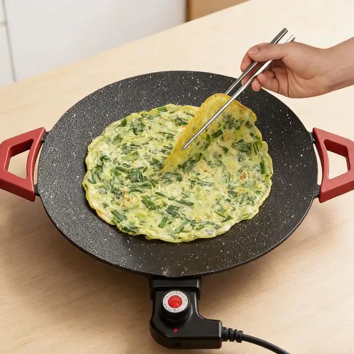 Grill électrique d'intérieur sans fumée et plaque de cuisson antiadhésive avec poignées, grill de table à chauffage rapide de 11,8 pouces pour steaks, hamburgers, crêpes