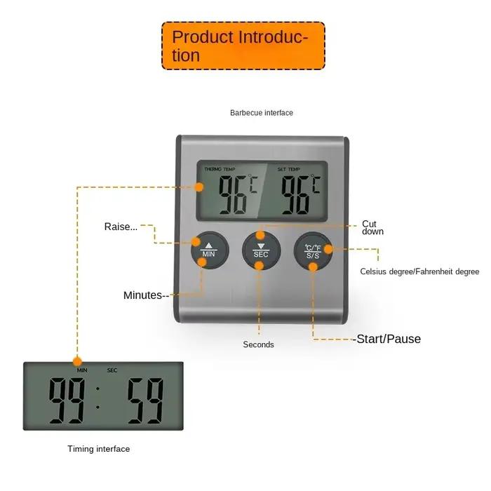 Tp700 numérique à distance sans fil alimentaire cuisine four thermomètre sonde pour barbecue gril