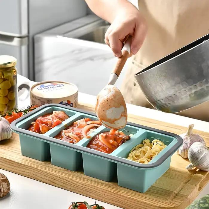 Plateau de congélation alimentaire en Silicone avec couvercle