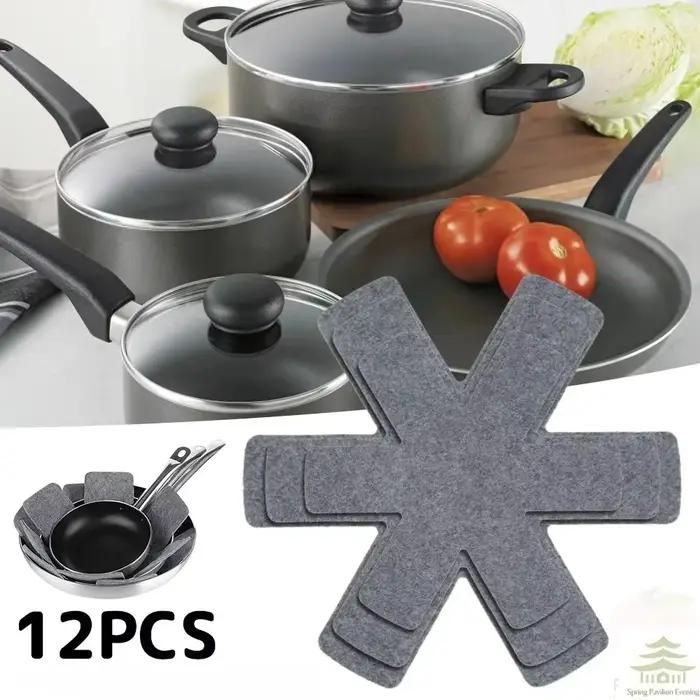 Protecteurs de casseroles et poêles, 12 pièces, séparateurs de casseroles en non-tissé, 3 tailles, coussinets de séparation pour protéger les ustensiles de cuisine