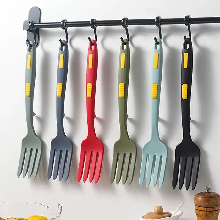 Ustensiles de cuisine flexibles multifonctions, serveur de spaghetti, fourcommuniste à salade en silicone, fouet, accessoires de service, 1 pièce