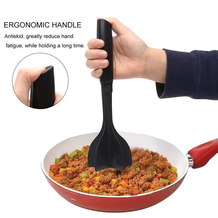 Hachoir à viande AT19-2Pcs polyvalent en nylon résistant à la chaleur pour hacher viande et légumes en cuisine pour occasions spéciales