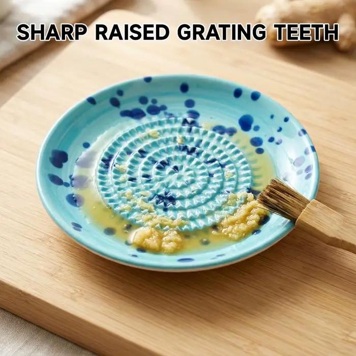 Râpe à gingembre en céramique portable, outil de cuisine en porcelaine pour broyer les carottes, le wasabi, les fruits, les légumes, le gingembre, l'ail et le fromage