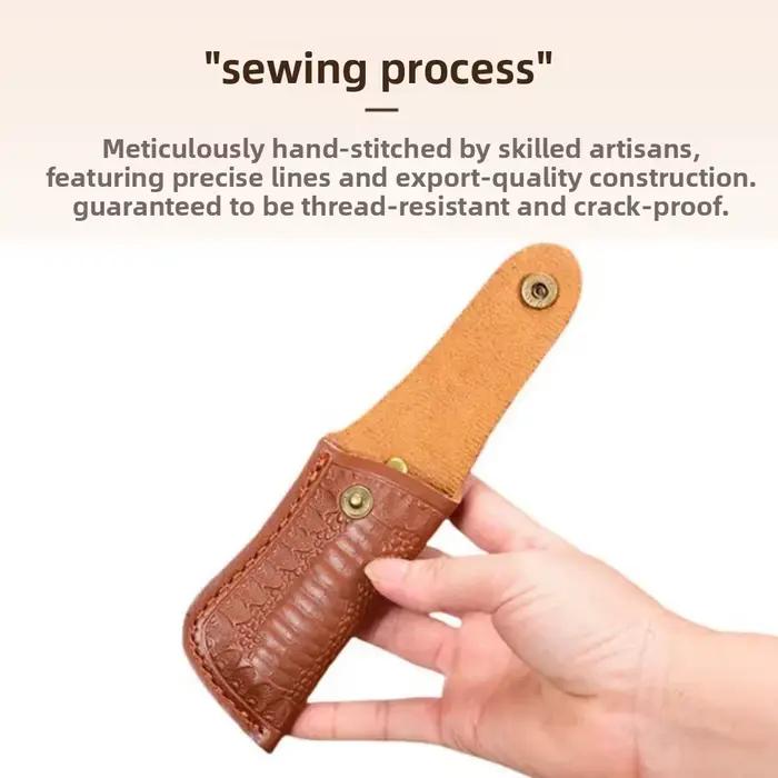 Étui pour couteau pliant en cuir épais, pochette de protection portable pour couteau avec boucle de ceinture pour le camping, la randonnée et les activités de plein air