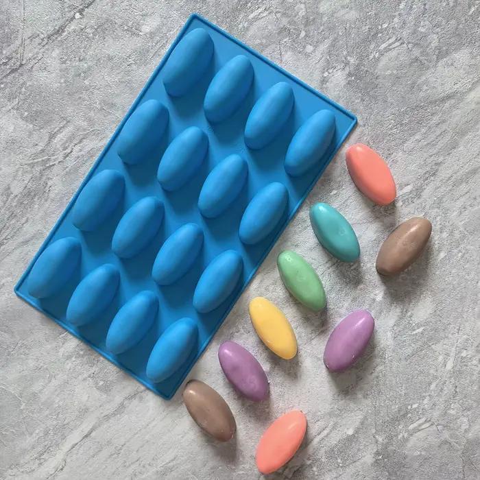 Moule de cuisson créatif en silicone de forme ovale pour gâteau au chocolat bleu ciel adapté au chocolat bonbons gelée et plateau à glace occasions spéciales