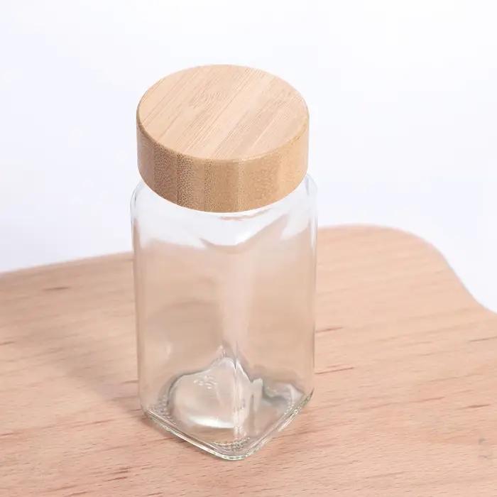Bocaux à épices en verre scellé HI avec couvercle