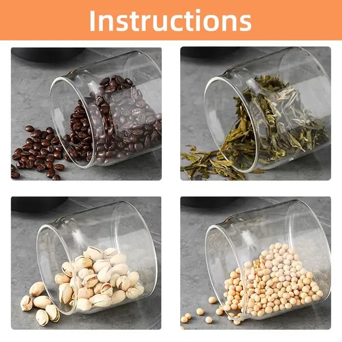 Bocal hermétique en verre scellé sous vide pour grains de café