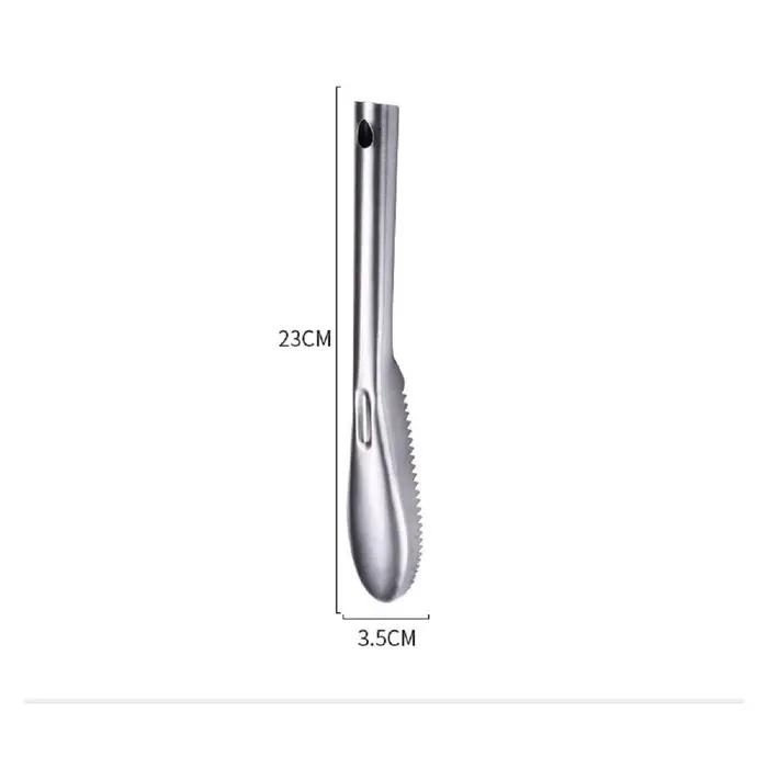 Brosse détartreur de poisson, dissolvant de détartreur de poisson avec dents de scie en acier inoxydable, élimine facilement les écailles de poisson, brosse de nettoyage, grattoir, outil de cuisine