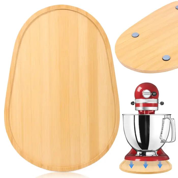 Tapis coulissant en bambou pour mixeurs de 5 à 7 quarts ou 4.5 à 5 quarts pour cuisine organisation et déplacement facile occassions spéciales