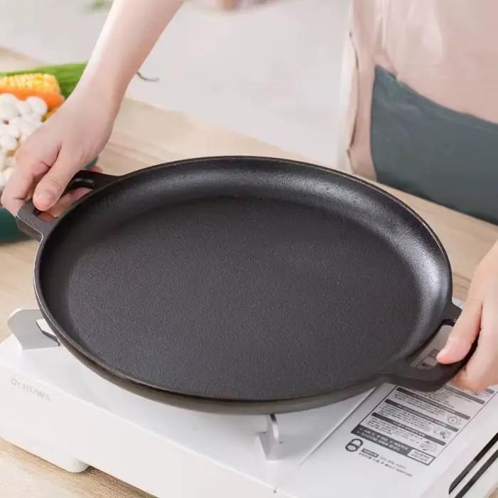 Poêle à frire multifonction en fonte antiadhésive 2026 pour cuisinière et cuisson en extérieur