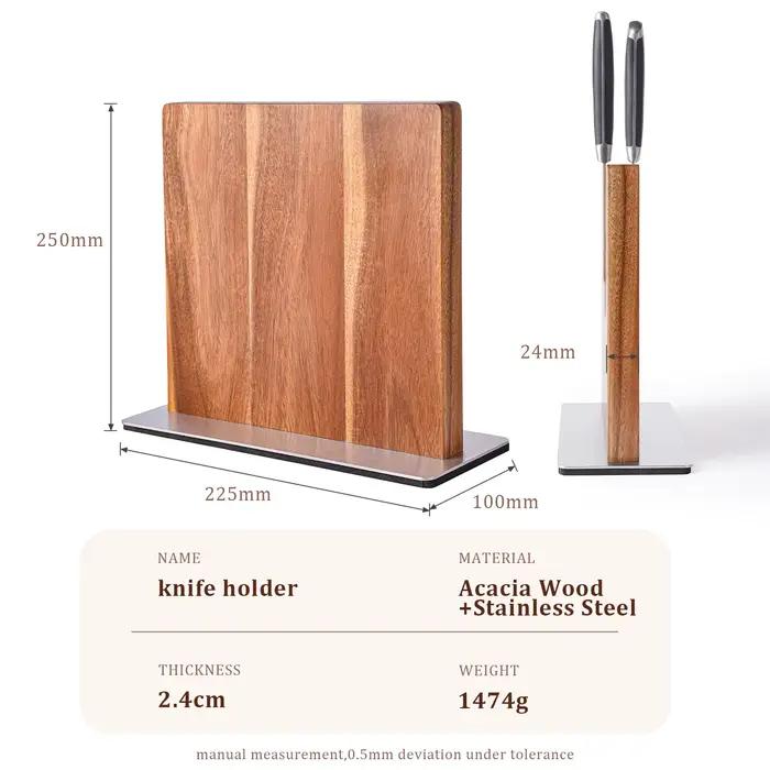 Couteau magnétique en bois d'acacia nuits, rangement de cuisine moderne simple, porte-couteau avec aimants de bain pour opaque et ustensiles