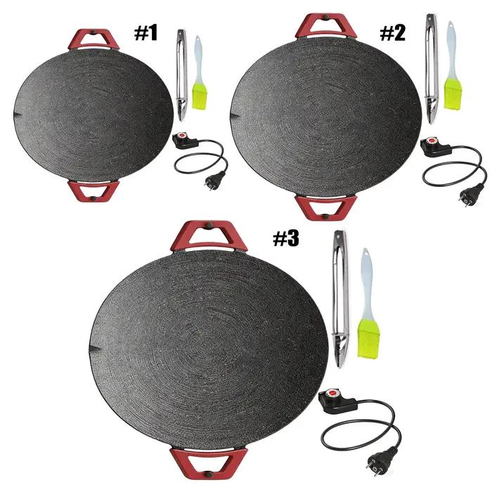 Grill électrique d'intérieur sans fumée et plaque de cuisson antiadhésive avec poignées, grill de table à chauffage rapide de 11,8 pouces pour steaks, hamburgers, crêpes