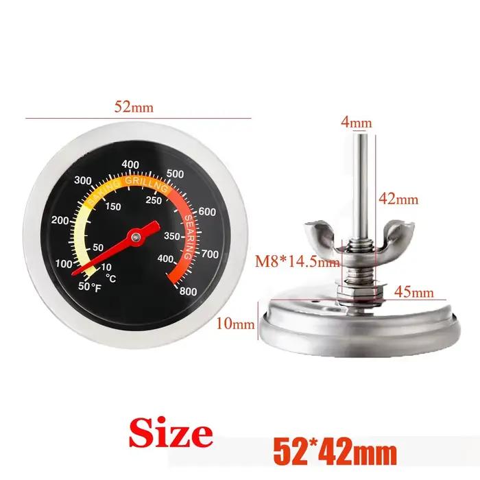 Thermomètre de four à Pizza pour cuisine, cuisson domestique, jauge de température 0-400 ℃ Thermomètre de gril pour fumeur de barbecue en métal