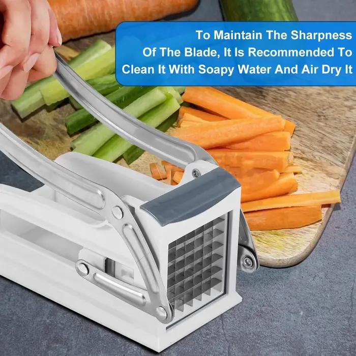 Trancheuse de pommes de terre pressée à la main en acier inoxydable avec lames interchangeables pour frites maison croustillantes et uniformes pour usage domestique et cadeau pour amateurs de cuisine