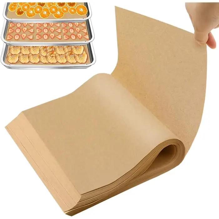 50 feuilles de papier sulfurisé antiadhésif prédécoupées pour la cuisson, ne se plient pas, ne brûlent pas, papier ciré