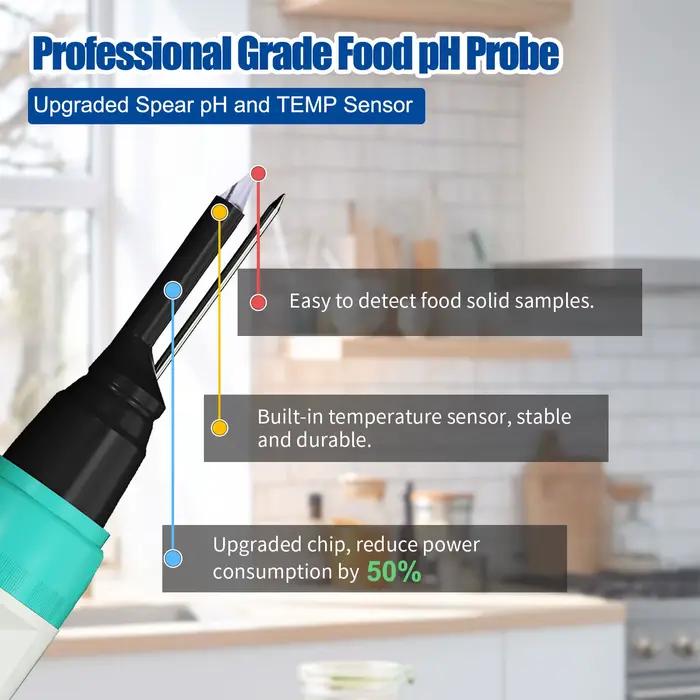Yieryi Smart Food PH Meter avec étalonnage et protection de la sonde UAE Kit YY-2023 Fromage Viande Fruits Moniteur de qualité de l'eau Testeur