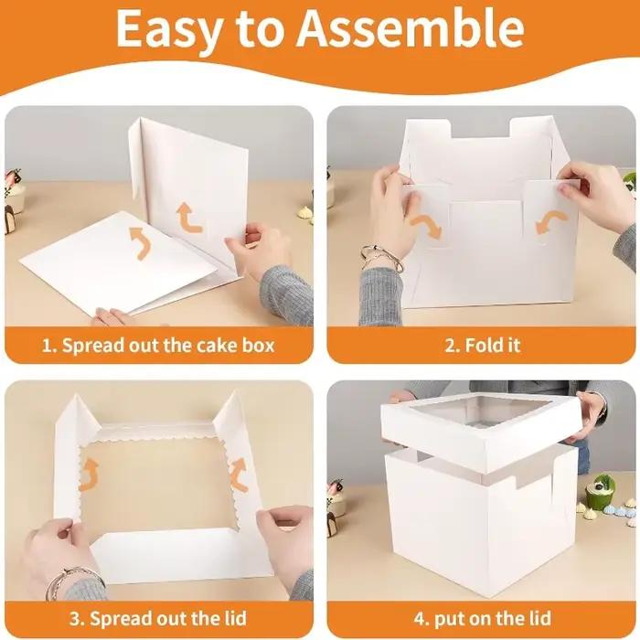 Boîtes à gâteaux jetables blanches haut de gamme avec fenêtre