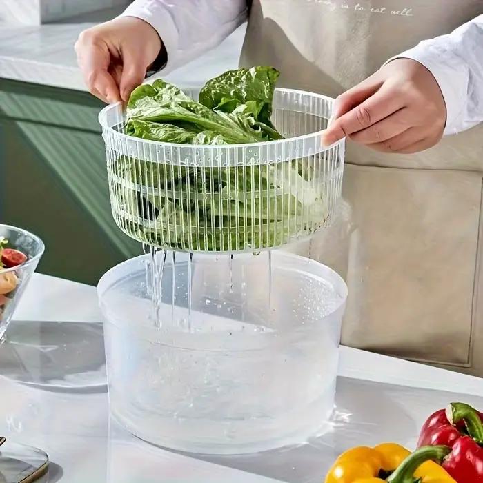 Essoreuse à salade manuelle multifonctionnelle, lave-linge et sèche-légumes ménagers, panier égouttoir à fruits rapide pour une cuisine