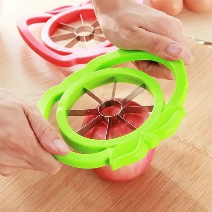 Dispositif de fruits coupés en acier inoxydable en forme de pomme de grande taille