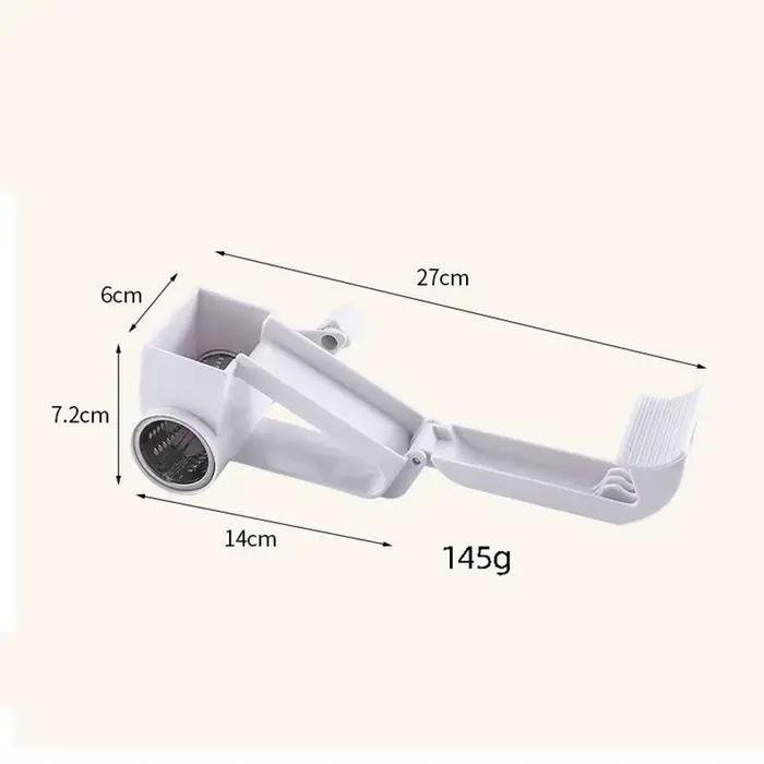 Râpe à fromage rotative multifonctionnelle en plastique gris clair pour la cuisine artisanale et les préparations créatives à offrir pour des occasions spéciales