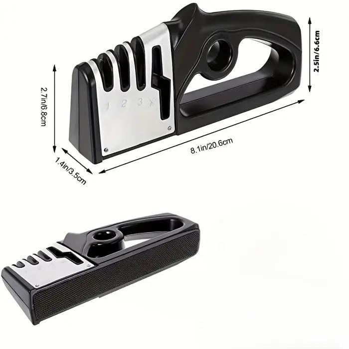 Aiguiseur de couteaux de cuisine 4-en-1, outil d'affûtage manuel professionnel pour couteaux de chef, ciseaux, système d'affûtage et de polissage rapide