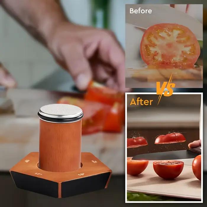 Affûteur de couteaux rotatif à 5 angles 12/15/18/20/22 ° Aiguiseurs de couteaux à base magnétique, accessoire en bois, grain diamanté 240-10000 # Cuisine