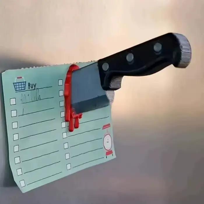 Mini couteau drôle magnétique réfrigérateur autocollants 3D Fun hache