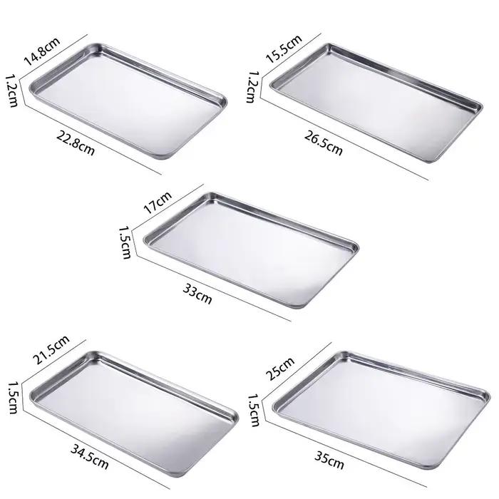 Rangement de pain rectangulaire robuste en acier inoxydable, poêle à pain robuste, plat à gâteau, feuilles à biscuits, plateau de cuisson