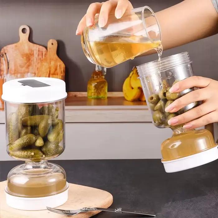 Pot de cornichons avec couvercles passoire Olives sablier cruche stockage des aliments récipient Kimchi maison
