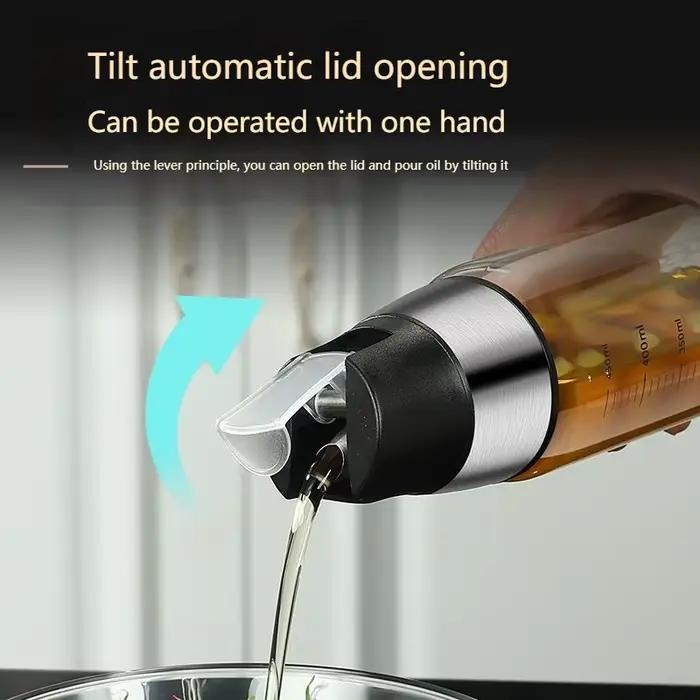 Y189 Ouverture automatique fermeture pot d'huile Cuisine Haute Température Pot D'huile En Verre Étanche sauce de soja vinaigre de sésame Bouteilles