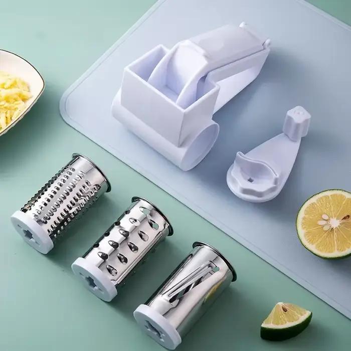 Râpe à Fromage Rotative à Manivelle, Multifonctionnelle, Pliable, Créative, Fourniture de Cuisine, 3 en 1