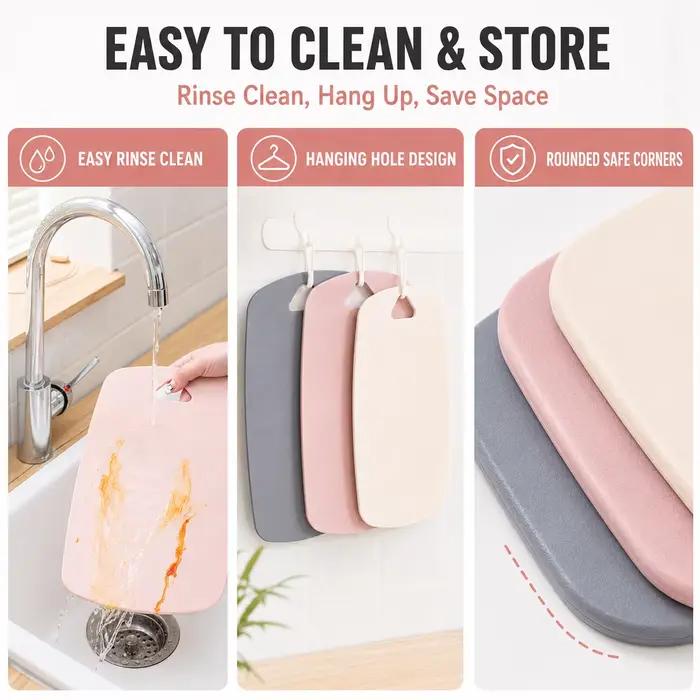 Ensemble de 3 planches à découper en plastique pour la cuisine