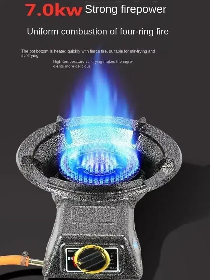 Poêle à gaz puissant pour la cuisine domestique et commerciale – Compatible avec le gaz naturel et le GPL AE