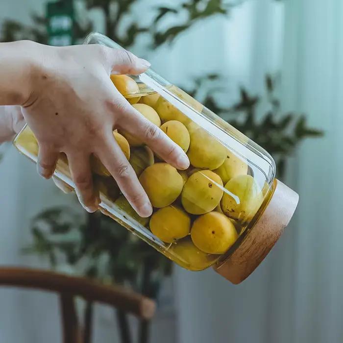 Pot de stockage en verre scellé avec échappement unidirectionnel