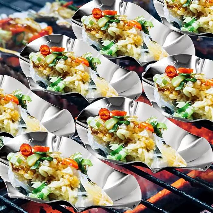 24 Pcs Coquilles d'huîtres en acier inoxydable
