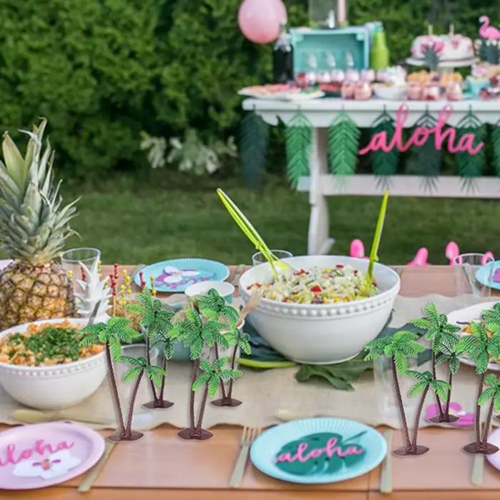 Décoration de Gâteau en Forme de Palmier avec Noix de Coco Plante Tropicale Occasion Spéciale Fête d'Anniversaire Mariage Baptême