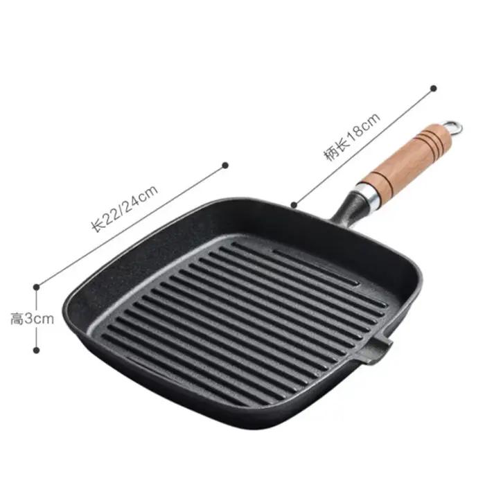 Poêle à steak en fonte épaissie