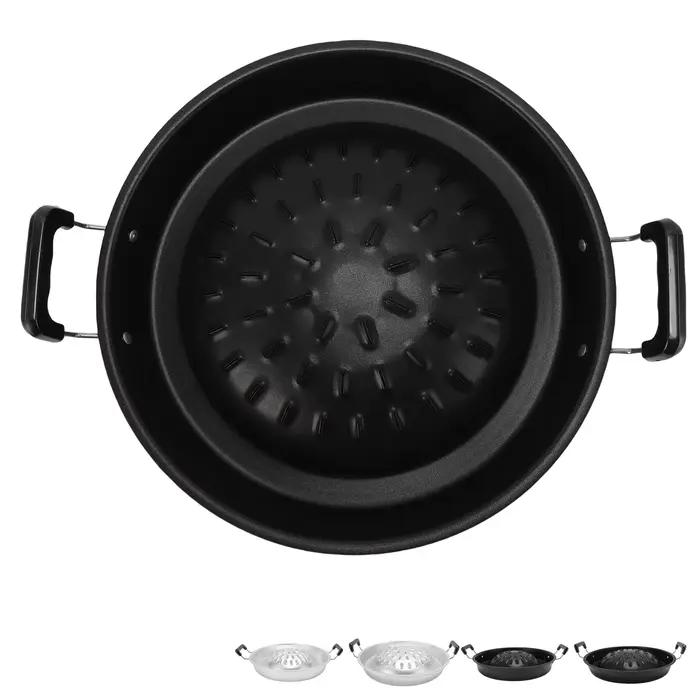 Poêle à barbecue thaïlandaise 2 en 1 antiadhésive pour barbecue extérieur et cuisinière intérieure grillage et mijotage aluminium durable polyvalente