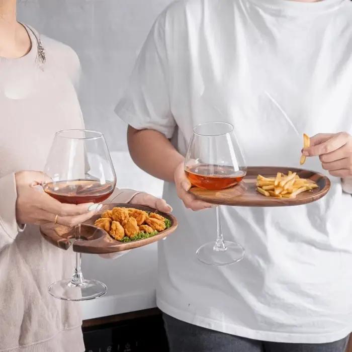 Plateaux à apéritifs en bois à surface lisse