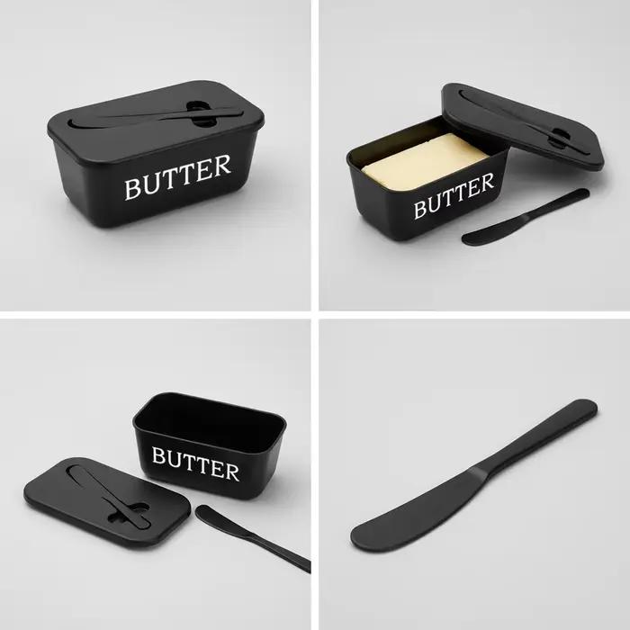 Boîte de récipient à beurre en plastique avec couteau
