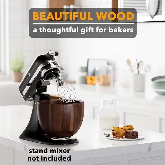 Support pour bols mélangeurs en bois d'acacia A74G - Pour KitchenAid 4
