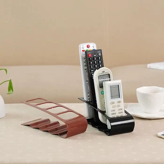 Organisateur de Télécommande à 4 Compartiments Support de Rangement Bureau Polyvalent Plastique PP Résistant aux Taches Occasions Spéciales