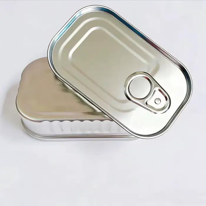 Autocollants personnalisables 20 PIÈCES Boîtes de conserve en métal vides en forme de rectangle Outil de cuisine Conteneur de rangement en aluminium avec couvercle LOGO